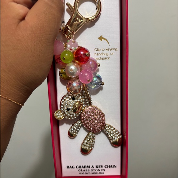 Marshalls Multicolor Bear Keychain with Balloons Bag Charm - Picture 1 of 4